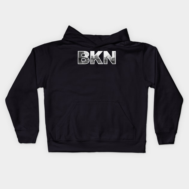 Brooklyn Nets BKN Skyline Kids Hoodie by StupidHead